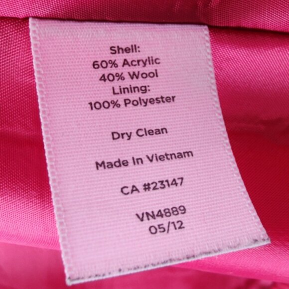 Talbots Wool Blend Moto Jacket | 10 Petite | Pink Blazer Wide Collar Pockets - Picture 9 of 11